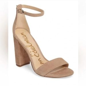 Sam Edelman Suede Beige YARO BLOCK HEEL SANDAL - Size 8 - Almost Brand New